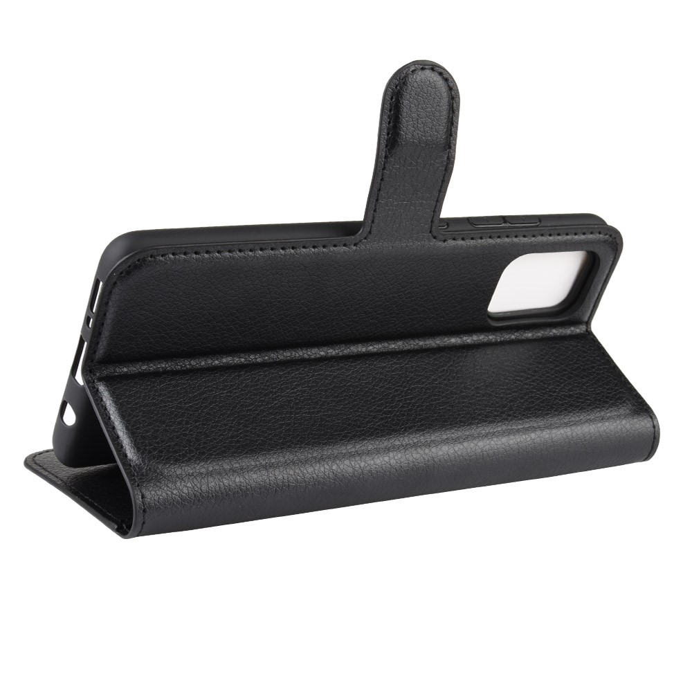 Litchi Skin Wallet Leather Stand Case for Samsung Galaxy A51 - Black-5