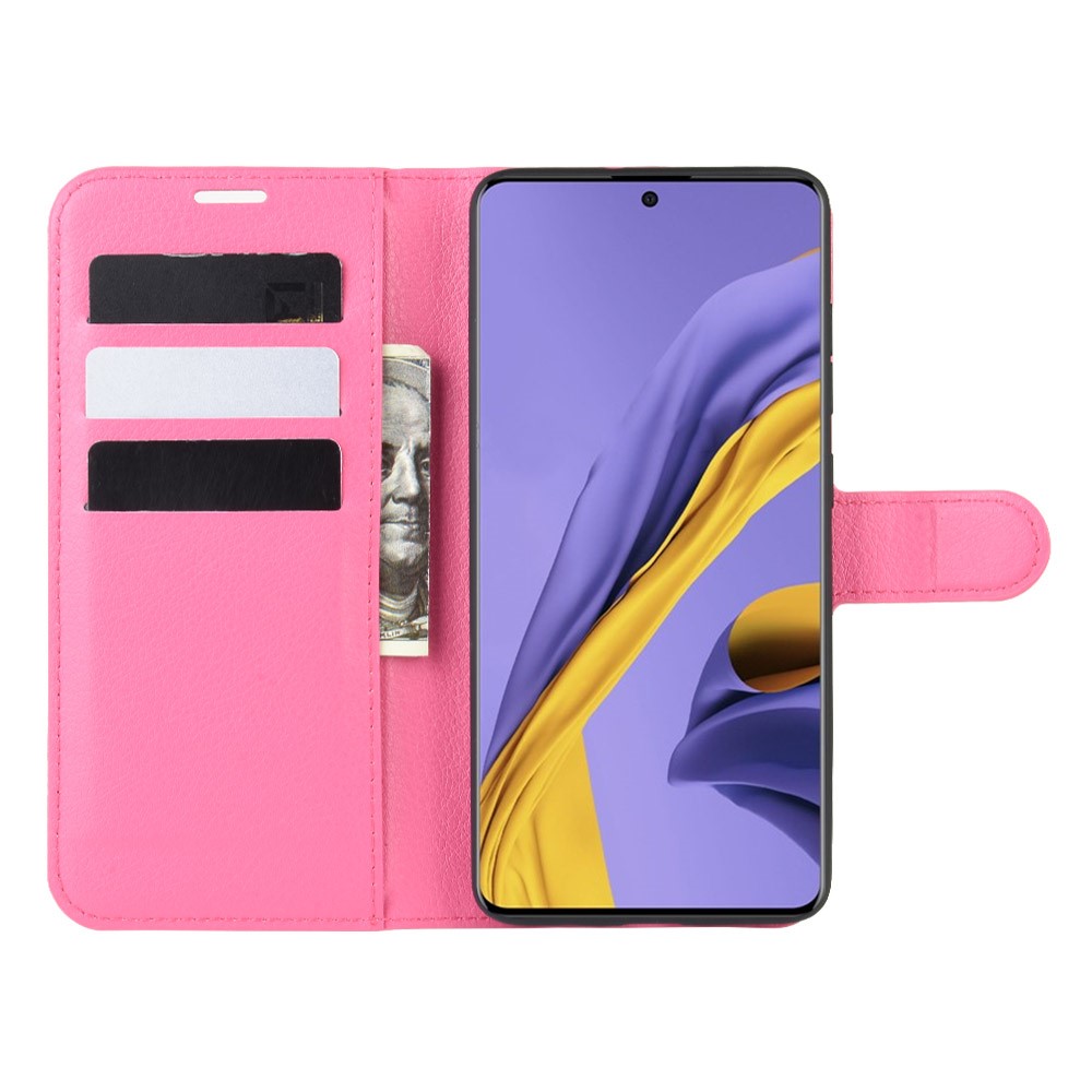 Litchi Skin Wallet Leather Stand Case for Samsung Galaxy A51 - Rose-4