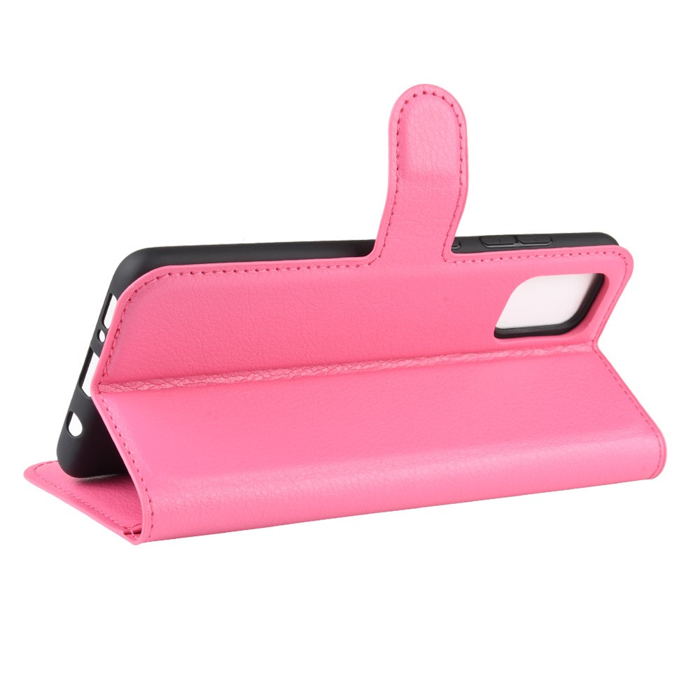 Litchi Skin Wallet Leather Stand Case for Samsung Galaxy A51 - Rose-5
