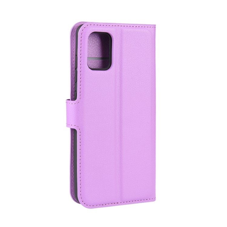 Litchi Skin Wallet Leather Stand Case for Samsung Galaxy A51 - Purple-6