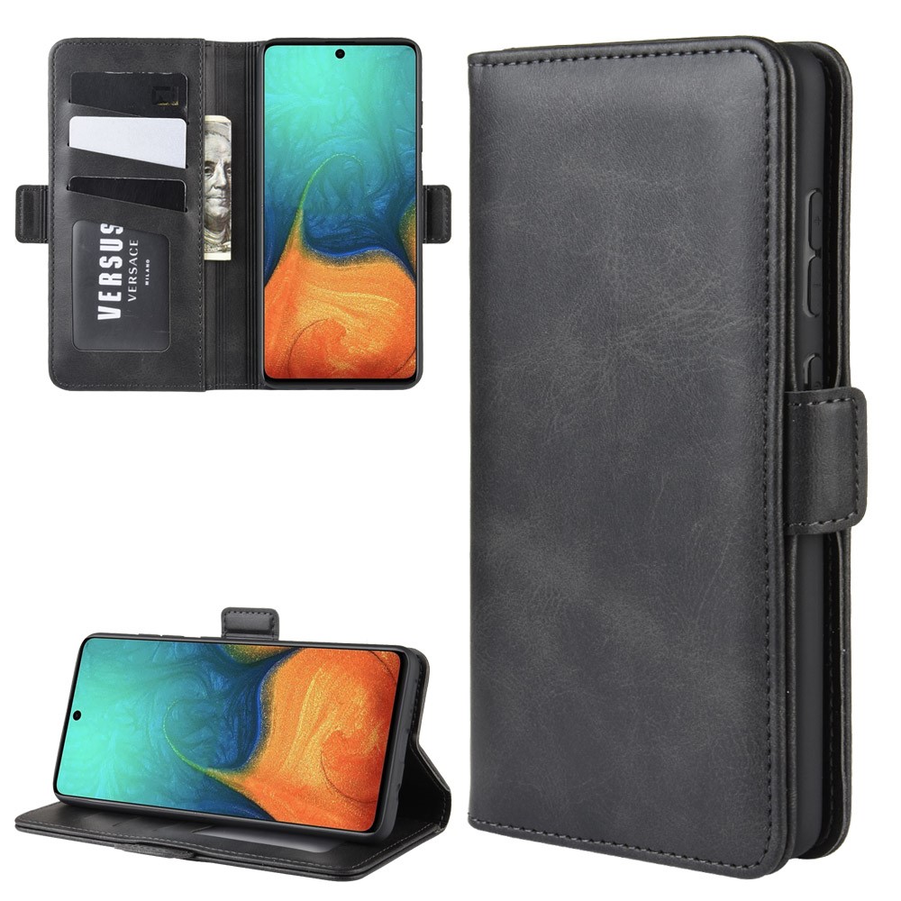 Magnetic Adsorption PU Leather Case for Samsung Galaxy A71 - Black-1