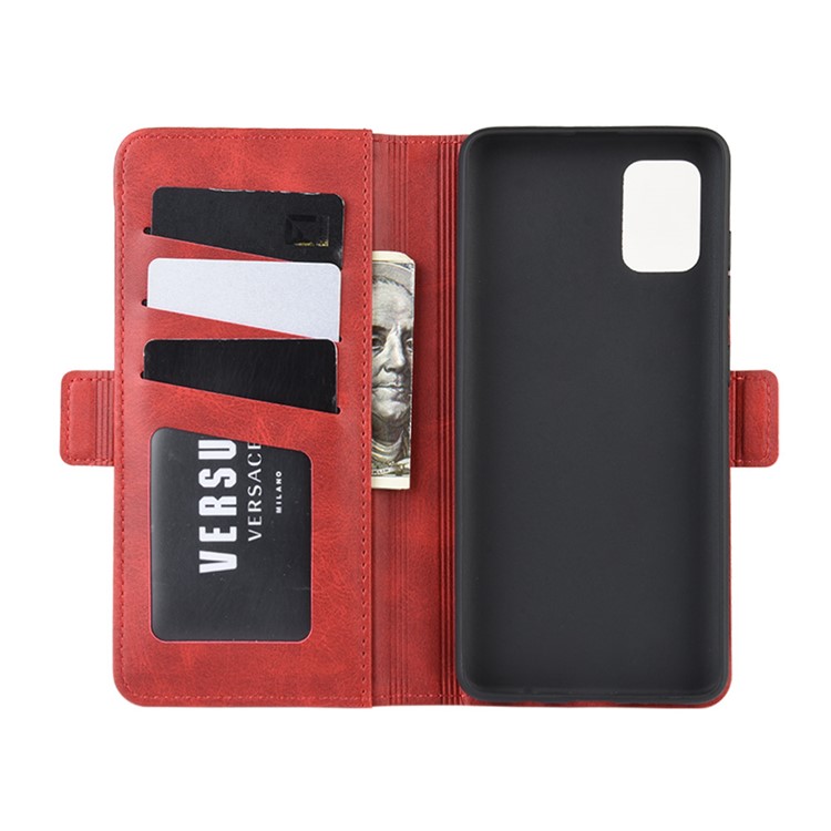 Magnetic Adsorption PU Leather Case for Samsung Galaxy A71 - Red-3