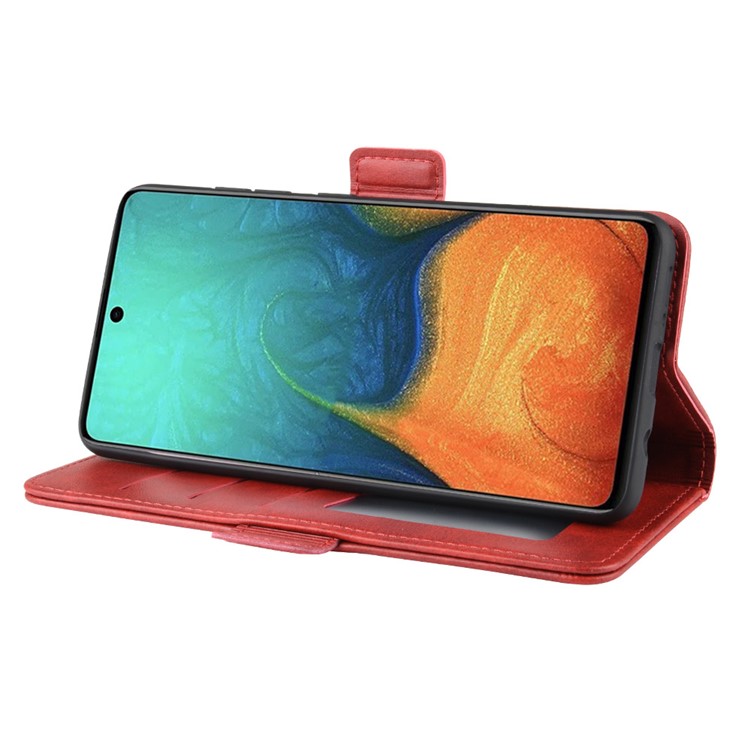 Magnetic Adsorption PU Leather Case for Samsung Galaxy A71 - Red-5