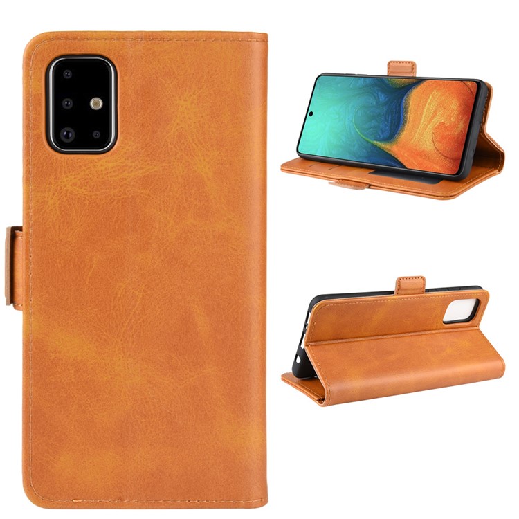 Magnetic Adsorption PU Leather Case for Samsung Galaxy A71 - Brown-6