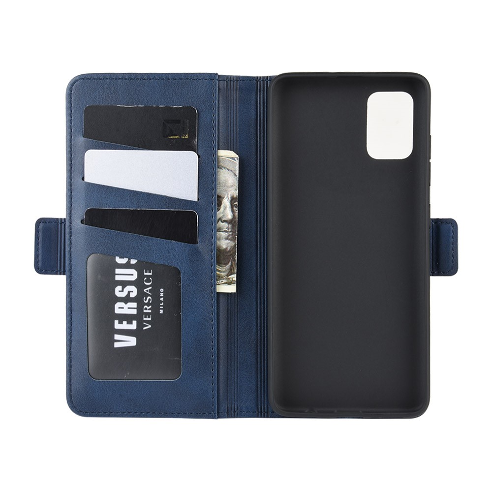Magnetic Adsorption PU Leather Case for Samsung Galaxy A71 - Blue-4