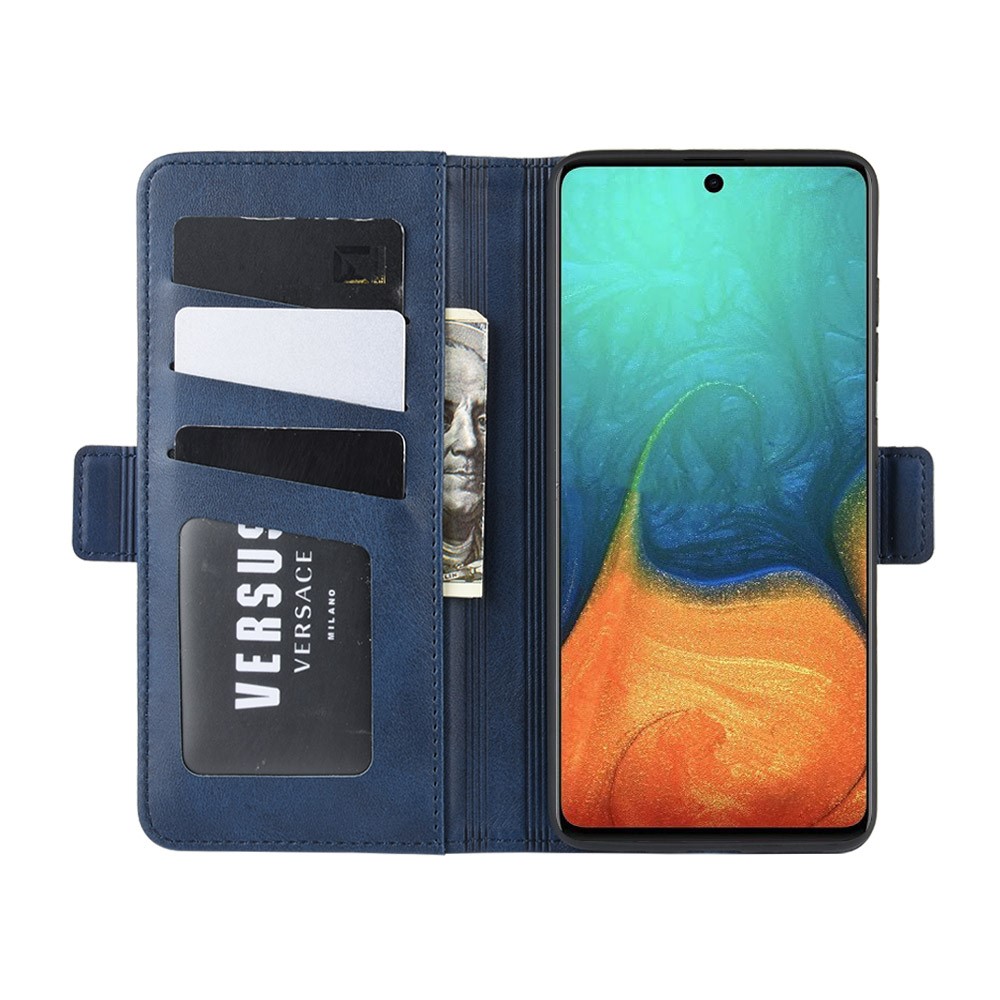 Magnetische Adsorption PU Ledertasche Für Samsung Galaxy A71 - Blau-5