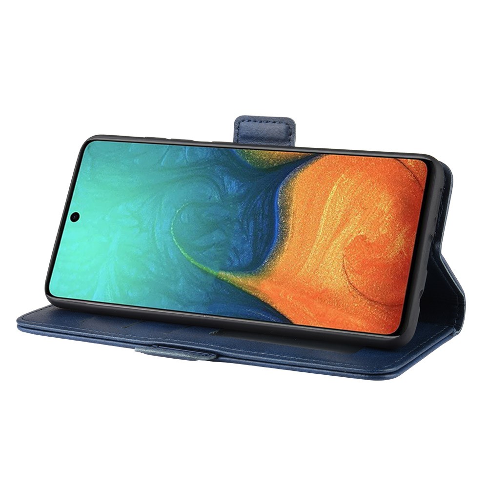 Magnetische Adsorption PU Ledertasche Für Samsung Galaxy A71 - Blau-6