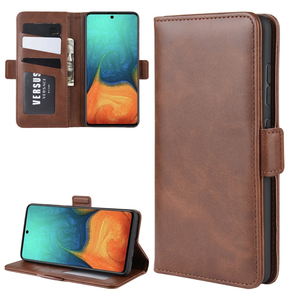 Magnetic Adsorption PU Leather Case for Samsung Galaxy A71 - Coffee-1
