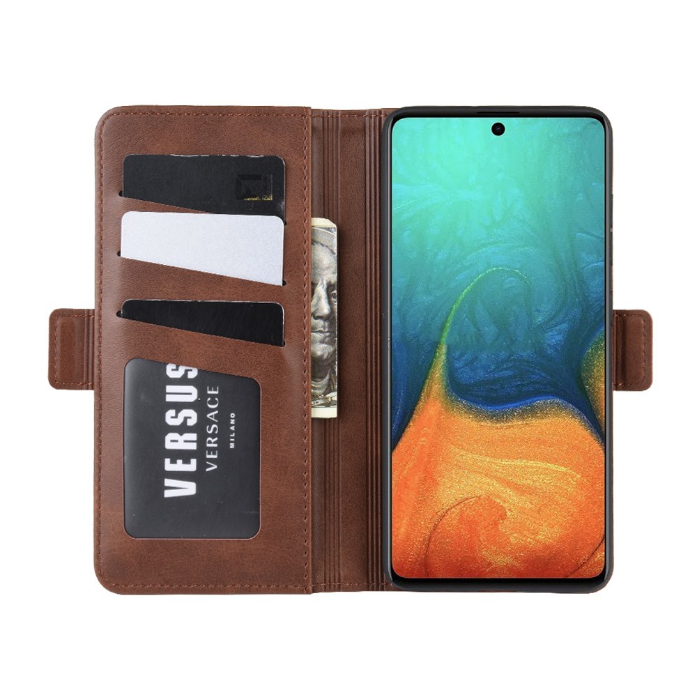 Magnetic Adsorption PU Leather Case for Samsung Galaxy A71 - Coffee-5