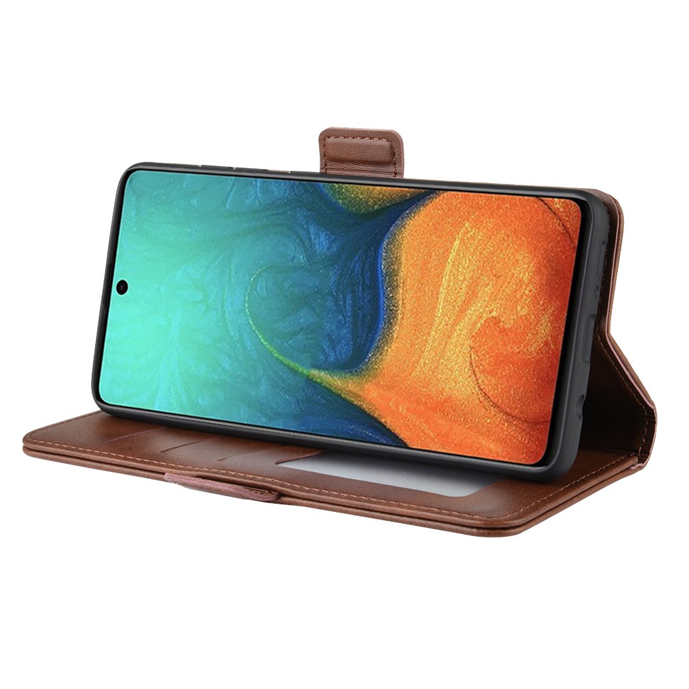 Magnetic Adsorption PU Leather Case for Samsung Galaxy A71 - Coffee-6