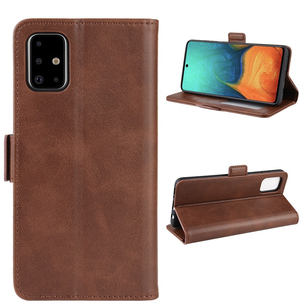 Magnetic Adsorption PU Leather Case for Samsung Galaxy A71 - Coffee-7