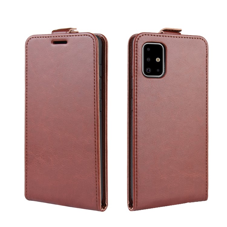 Crazy Horse Skin pu Vertical Flip Leather Shell Pour Samsung Galaxy A71 - Brun