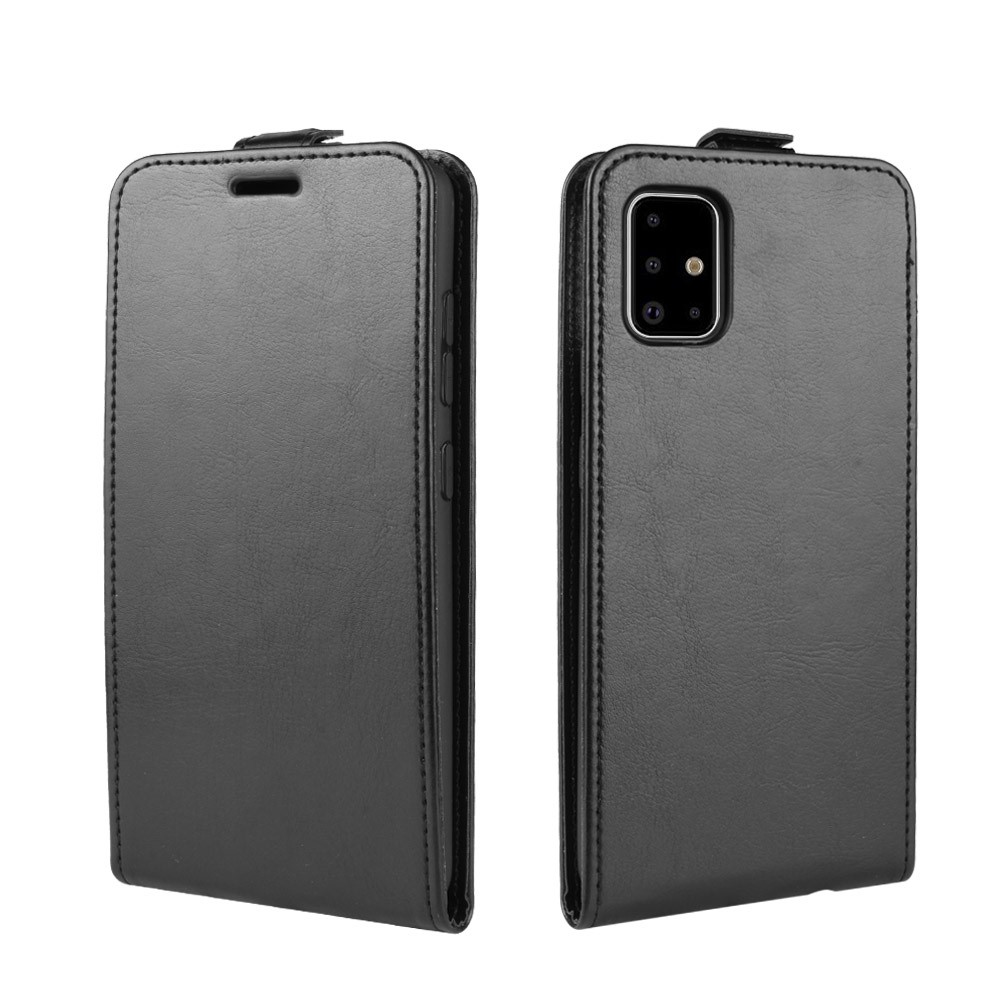 Crazy Horse Skin PU pu Vertical Flip Leather Shell Para Samsung Galaxy A71 - Negro-4