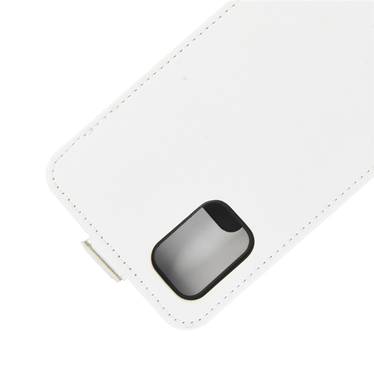 Loco De La Piel Del Caballo De La PU De La Cáscara De Cuero Vertical Del Tirón Para Samsung Galaxy A71 - Blanco-2