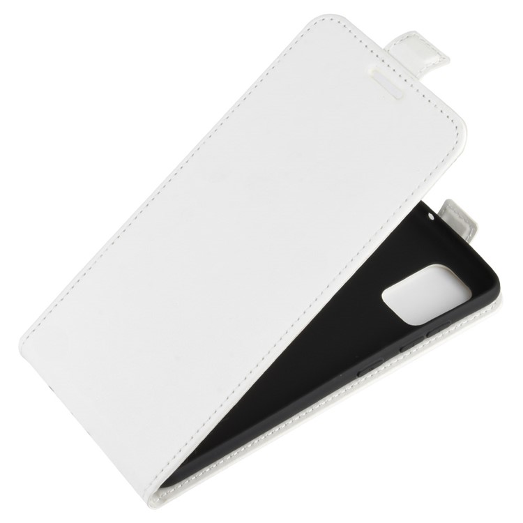 Loco De La Piel Del Caballo De La PU De La Cáscara De Cuero Vertical Del Tirón Para Samsung Galaxy A71 - Blanco-3