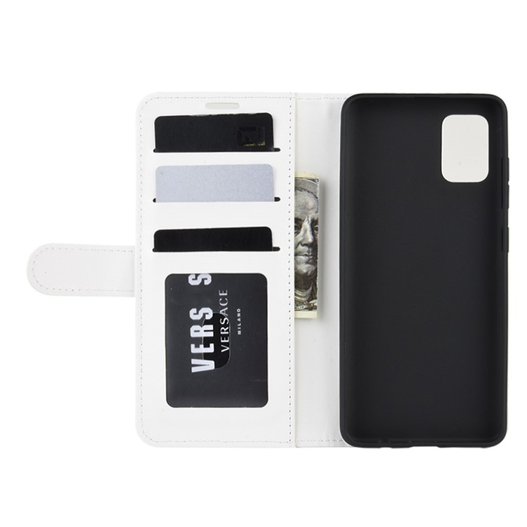 Crazy Horse Skin PU Leather Flip Phone Case for Samsung Galaxy A71 - White-4