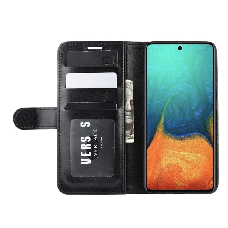 Crazy Horse Skin PU Leather Flip Phone Case for Samsung Galaxy A71 - Black-5