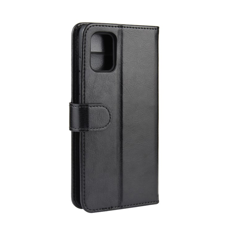 Crazy Horse Skin PU Leather Flip Phone Case for Samsung Galaxy A71 - Black-7