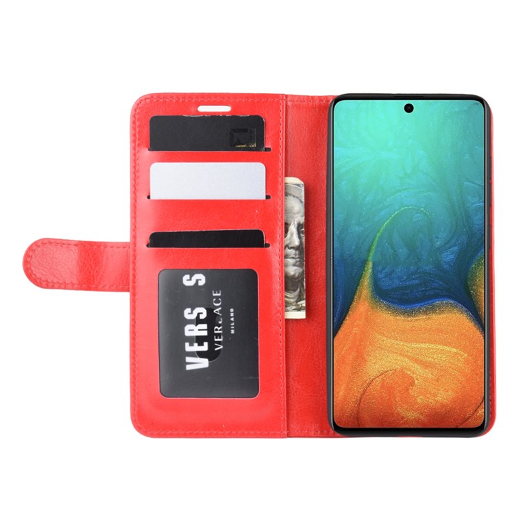 Crazy Horse Skin PU Leather Flip Phone Case for Samsung Galaxy A71 - Red-5