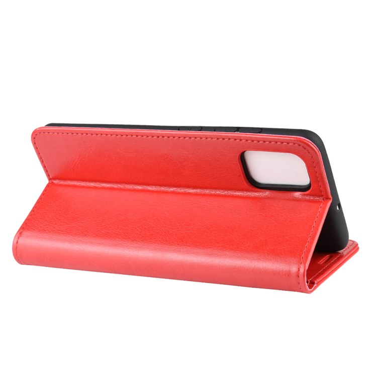 Crazy Horse Skin PU Leather Flip Phone Case for Samsung Galaxy A71 - Red-6