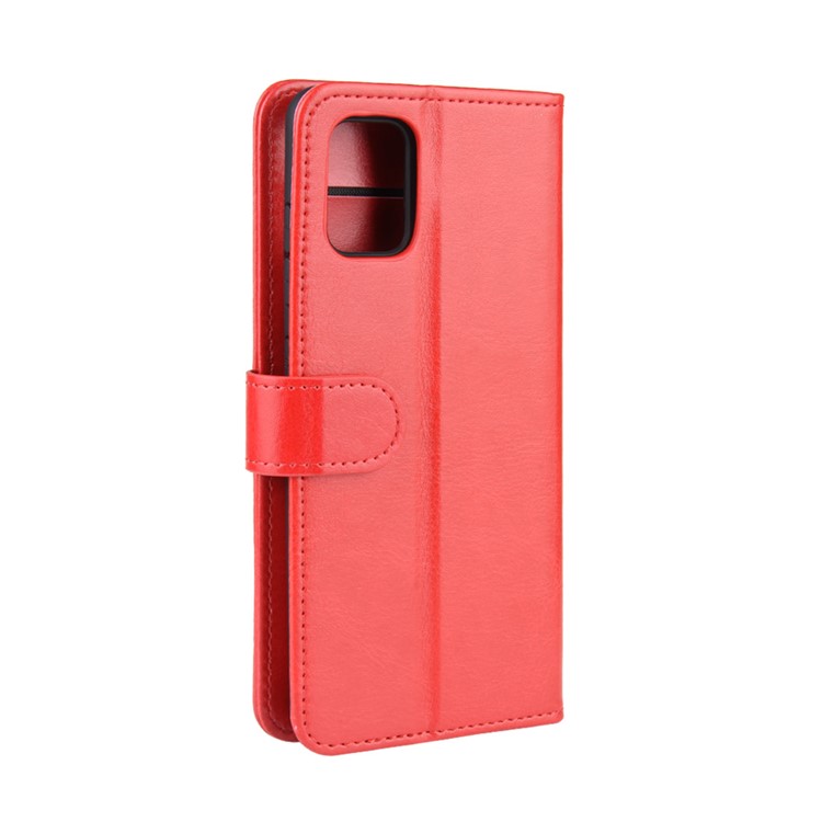 Crazy Horse Skin PU Leather Flip Phone Case for Samsung Galaxy A71 - Red-7