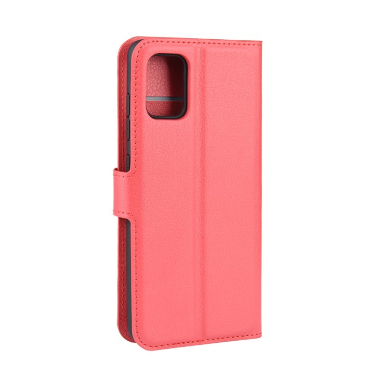 Litchi Skin Leather Wallet Case for Samsung Galaxy A71 - Red-6