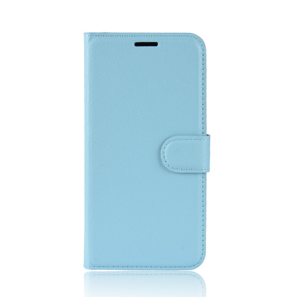 Étui de Portefeuille en Cuir Litchi Skin Pour Samsung Galaxy A71 Réglable Stand Design Téléphone Case - Bébé Bleu-2