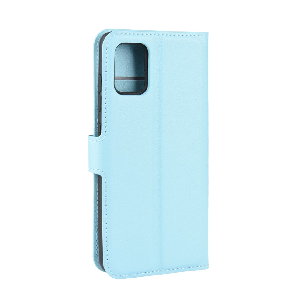 Litchi Skin Leather Wallet Case for Samsung Galaxy A71 - Baby Blue-7