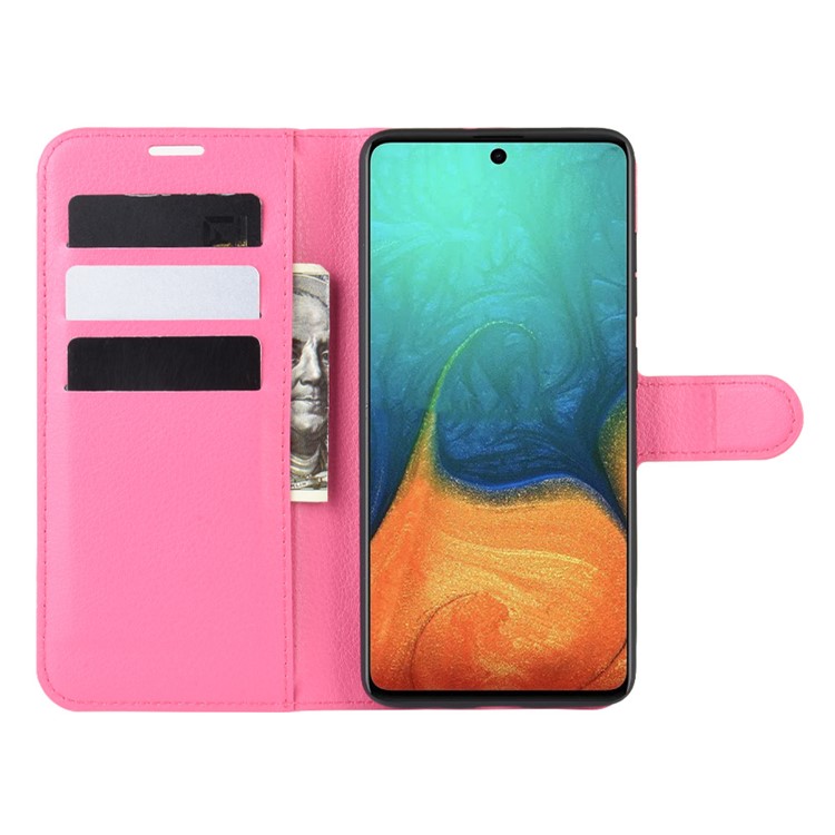 Litchi Skin Leather Wallet Case for Samsung Galaxy A71 - Rose-4