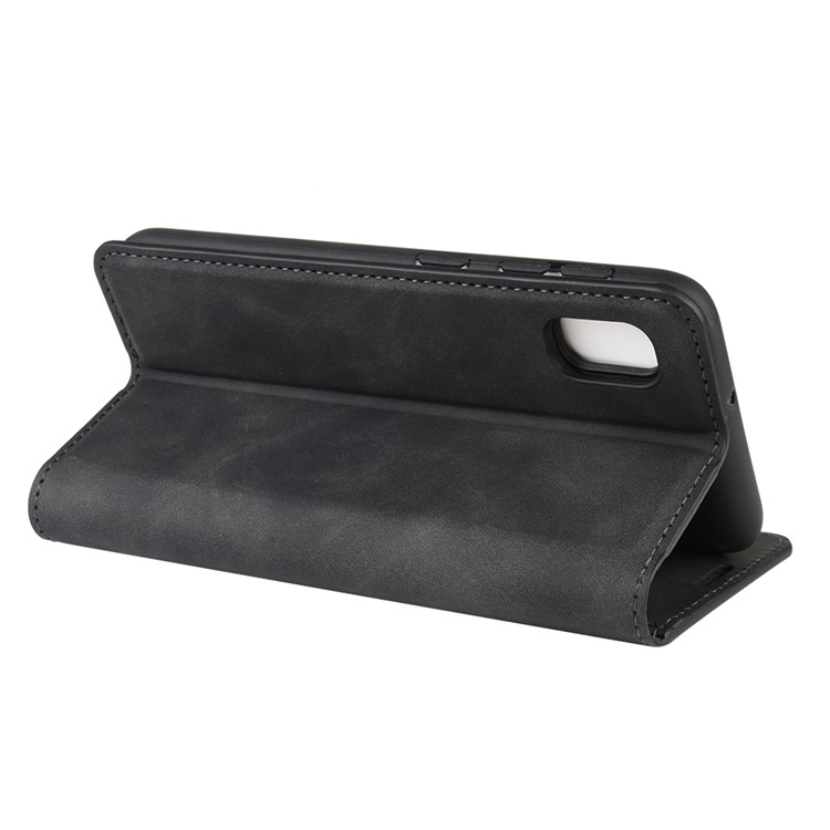 Silky Touch Leather Wallet Case for Samsung Galaxy A10e - Black-5