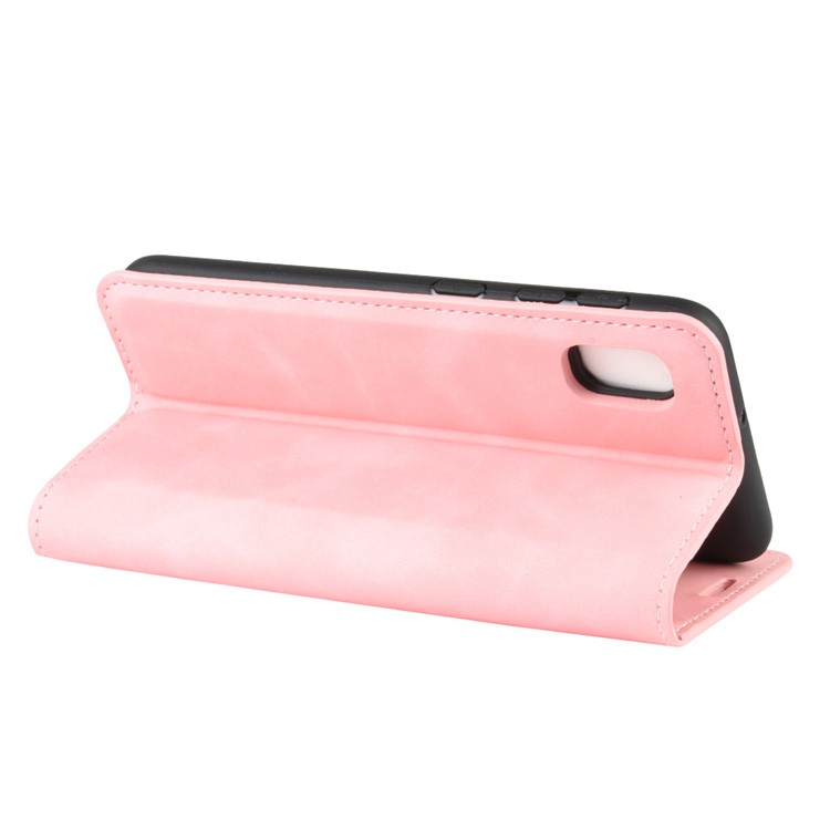 Caso Carteira Sedoso Toque De Couro Para Samsung Galaxy A10E - Rosa-5