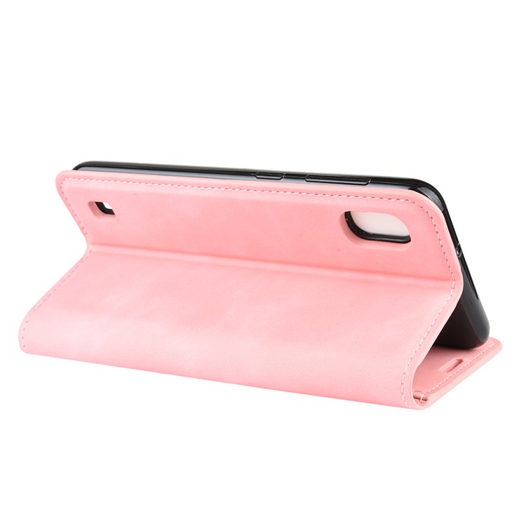 Silky Touch Leather Wallet Shell Case for Samsung Galaxy A10 - Pink-5