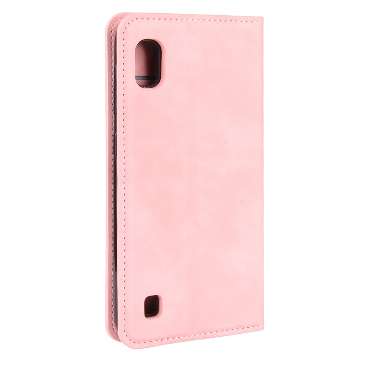 Silky Touch Leather Wallet Shell Case for Samsung Galaxy A10 - Pink-6