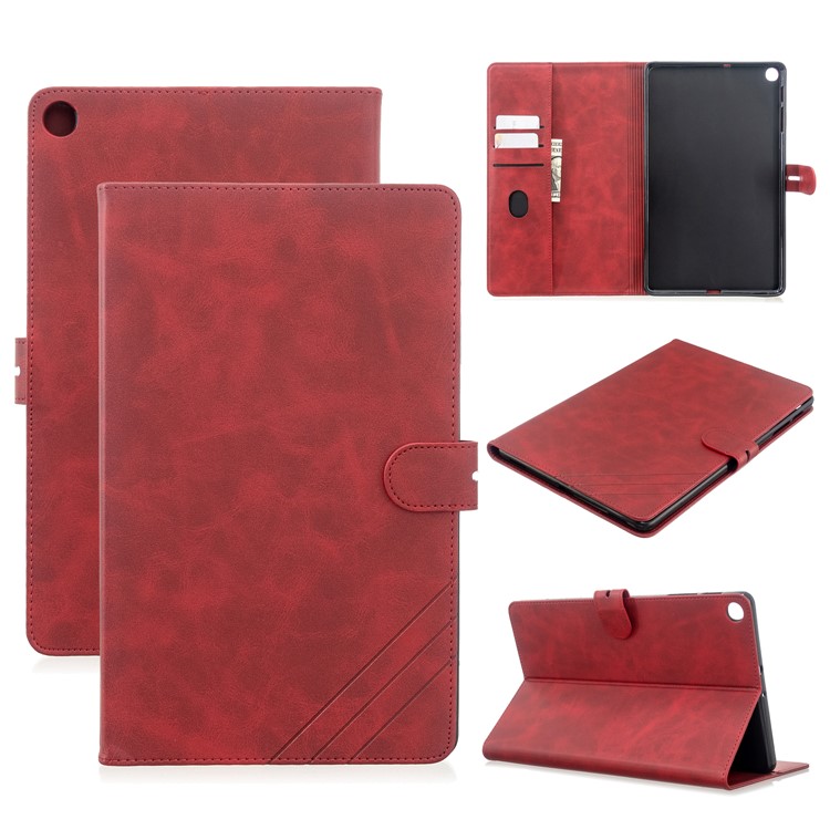 PU Leather Wallet Stand Tablet Protective Case for Samsung Galaxy Tab A 10.1 (2019) T510 T515 - Red-1