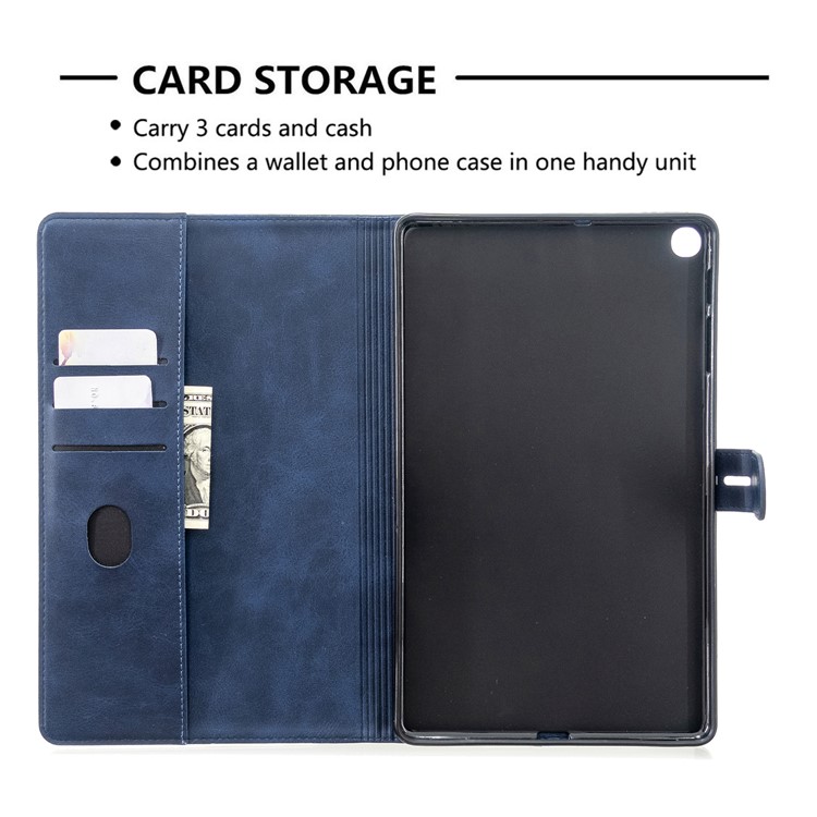 PU Leather Wallet Stand Tablet Protective Case for Samsung Galaxy Tab A 10.1 (2019) T510 T515 - Blue-10