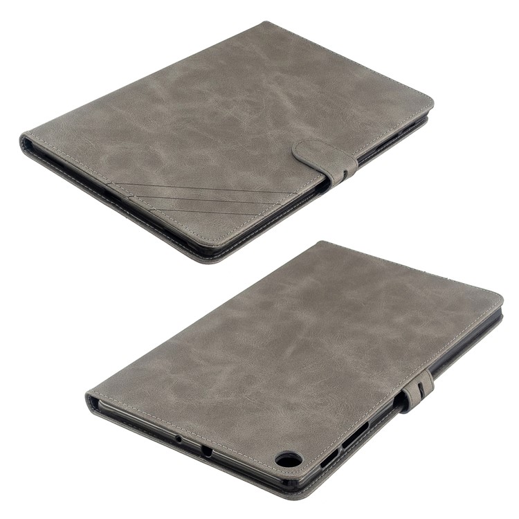 PU Leather Wallet Stand Tablet Protective Case for Samsung Galaxy Tab A 10.1 (2019) T510 T515 - Grey-8