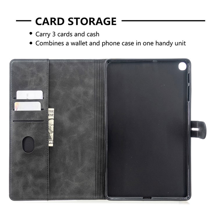 Tablette Support De Porte-monnaie En Cuir PU Étui De Protection Pour Samsung Galaxy Tab A 10.1 (2019) T510 T515 - Noir-10