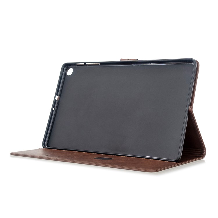 PU Leather Wallet Stand Tablet Protective Case for Samsung Galaxy Tab A 10.1 (2019) T510 T515 - Coffee-5