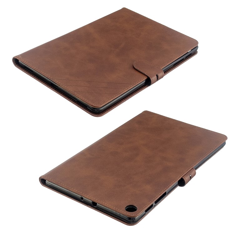 PU Leather Wallet Stand Tablet Protective Case for Samsung Galaxy Tab A 10.1 (2019) T510 T515 - Coffee-8