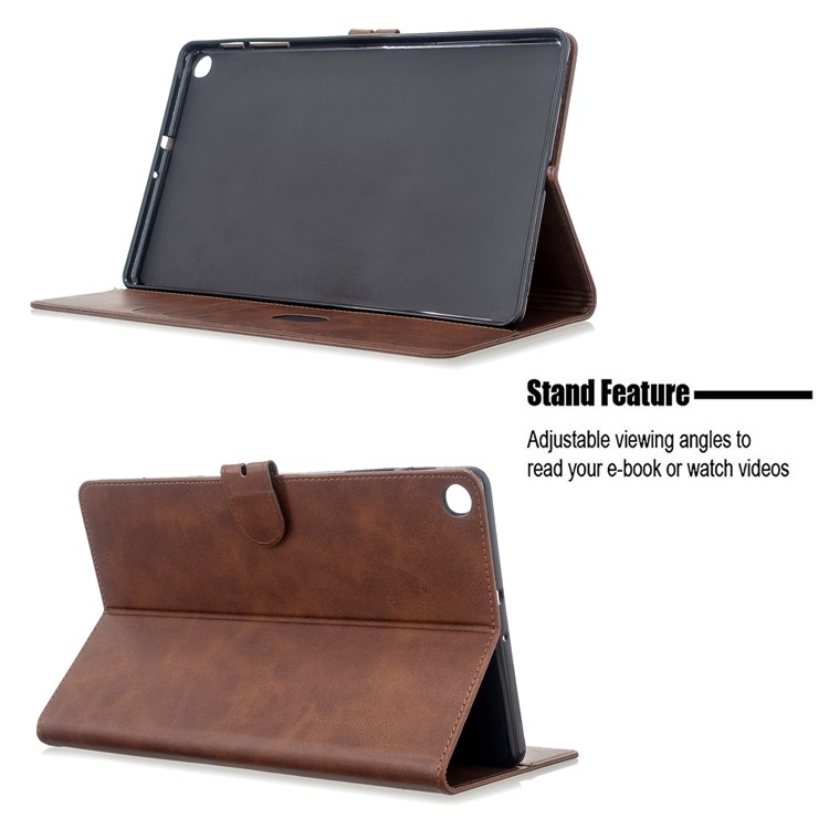 PU Leather Wallet Stand Tablet Protective Case for Samsung Galaxy Tab A 10.1 (2019) T510 T515 - Coffee-9