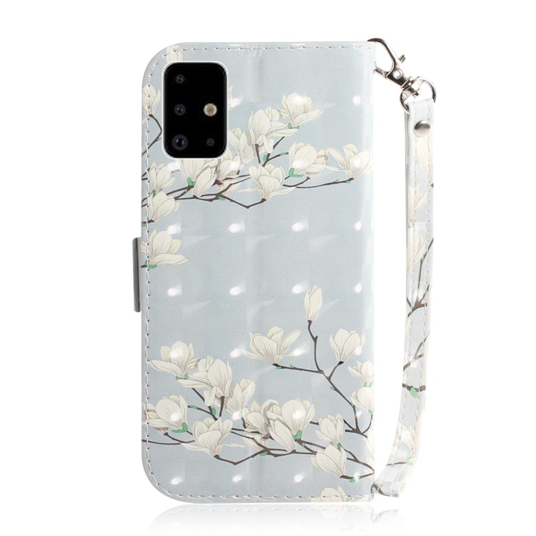 Light Spot Decor Pattern Printing Wallet Leather Flip Case for Samsung Galaxy A71 A715 - Flower Branches-3