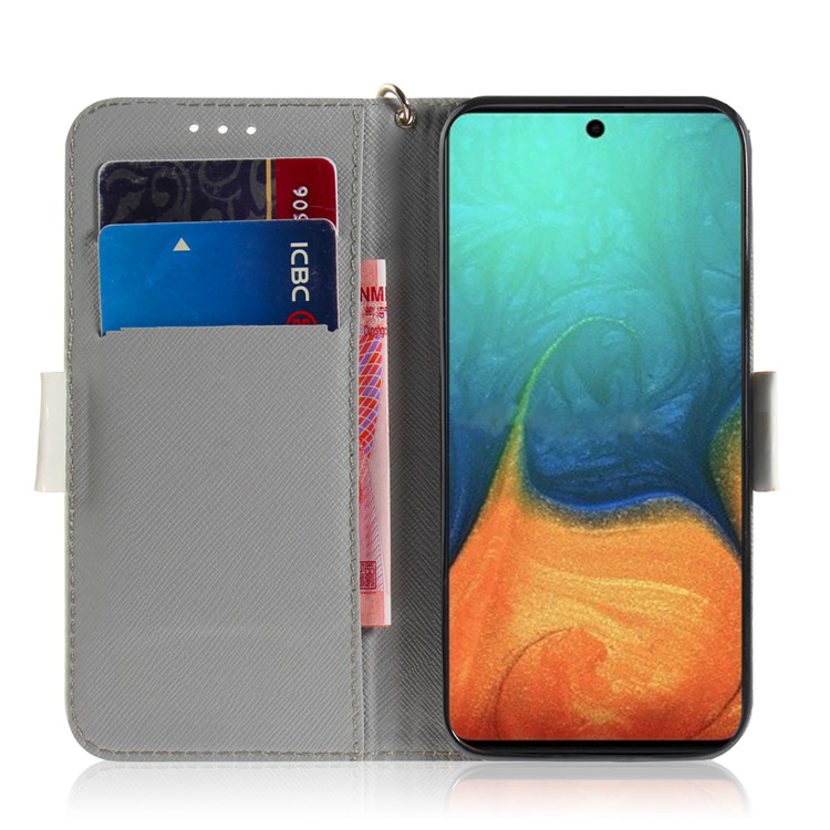 Light Spot Decor Pattern Printing Wallet Leather Flip Case for Samsung Galaxy A71 A715 - Fat Cat-7