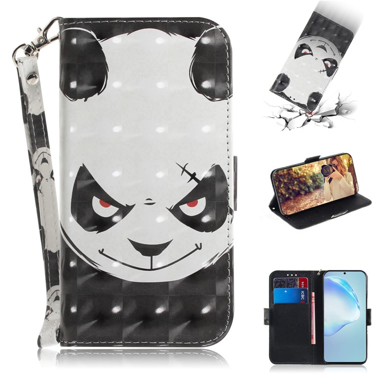 Light Spot Decor Pattern Printing Wallet Leather Phone Shell for Samsung Galaxy S11 - Panda-1