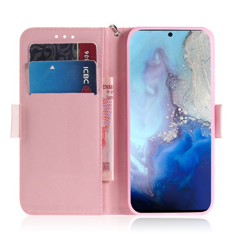 Light Spot Decor Patterned Leather Shell Stand Case for Samsung Galaxy S20 - Baby Panda-7
