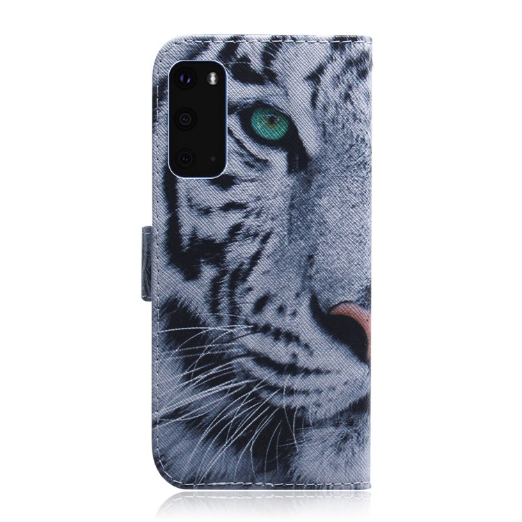 L'impression Du Motif Boîtier De Téléphone Mobile Portefeuille En Cuir PU Pour Samsung Galaxy S11e - Visage Tigre-3