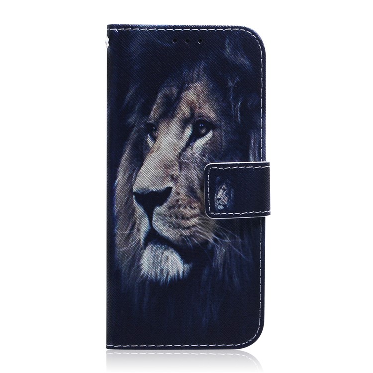 Modèle D'impression PU Portefeuille de Portefeuille de Téléphone Pour Samsung Galaxy S20 4g / S20 5G - Lion