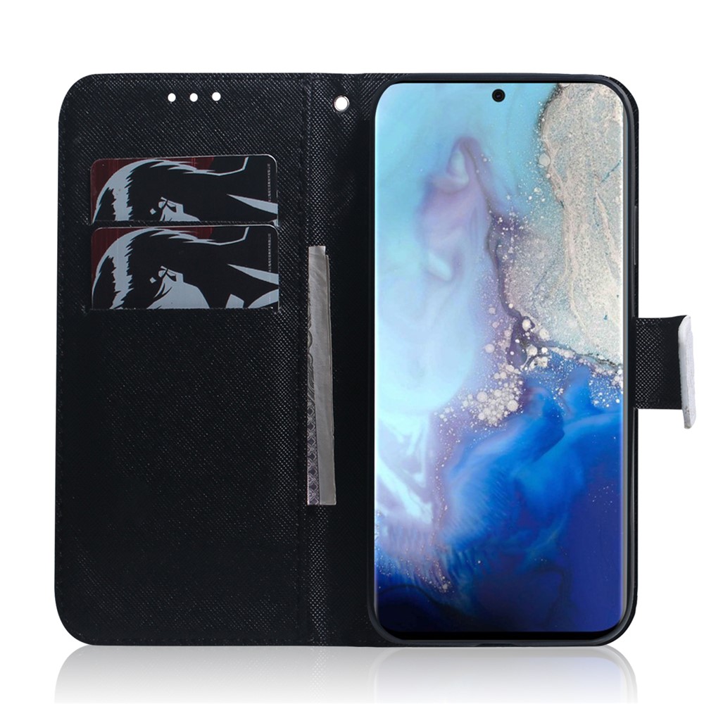 Pattern Printing PU Leather Wallet Phone Casing for Samsung Galaxy S20 - Dog and Tiger Reflection-8