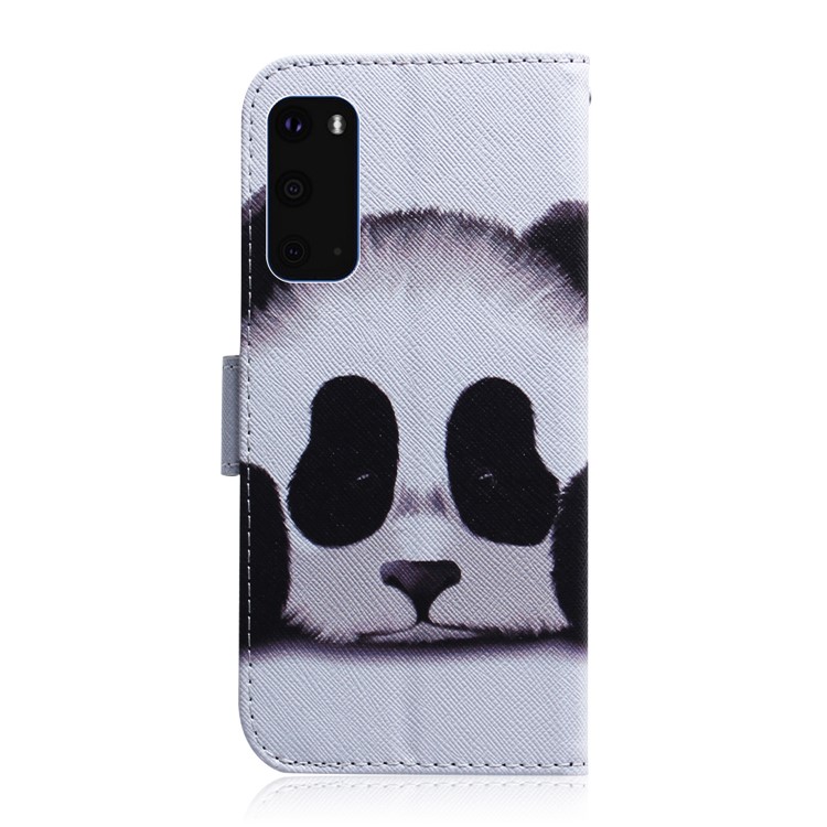 Pattern Printing PU Leather Wallet Phone Casing for Samsung Galaxy S20 - Panda-3