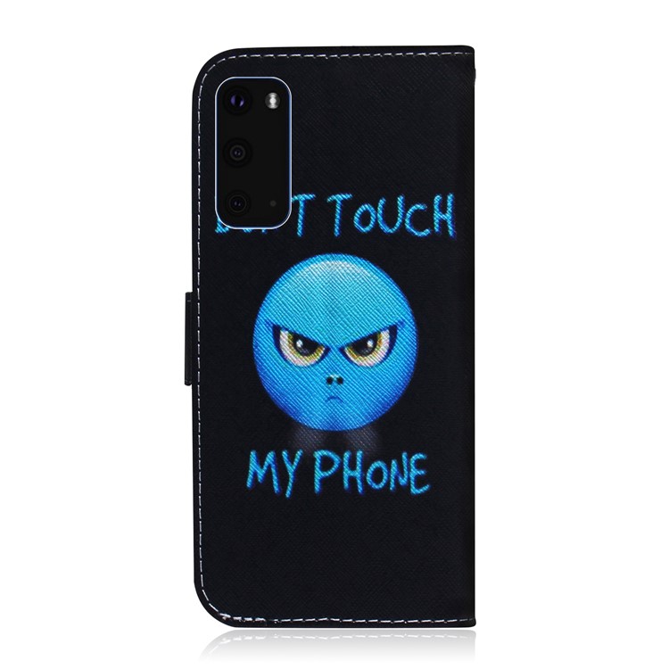 Pattern Printing PU Leather Wallet Phone Casing for Samsung Galaxy S20 - Don't Touch My Phone-3