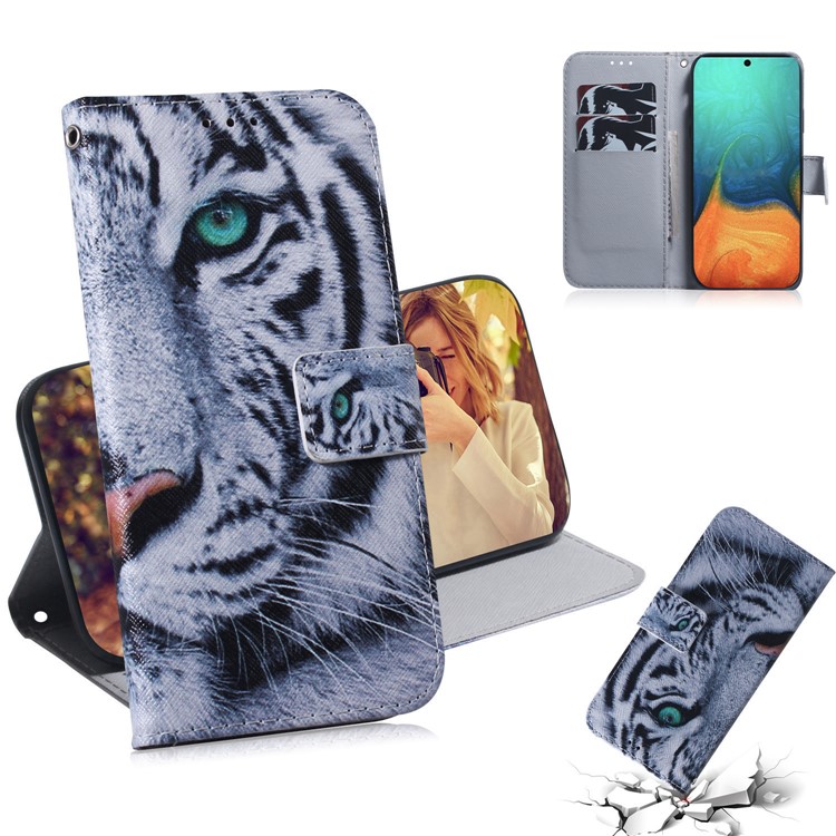 Pattern Printing PU Leather Wallet Phone Cover for Samsung Galaxy A71 A715 - Tiger Face-1